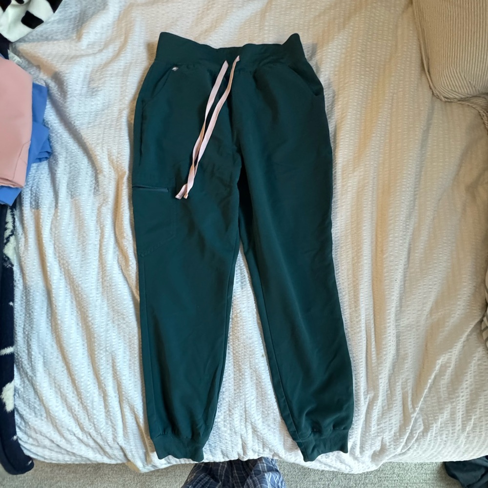 FIGS High Waisted Zamora Jogger Scrub Pant- Caribbean Blue